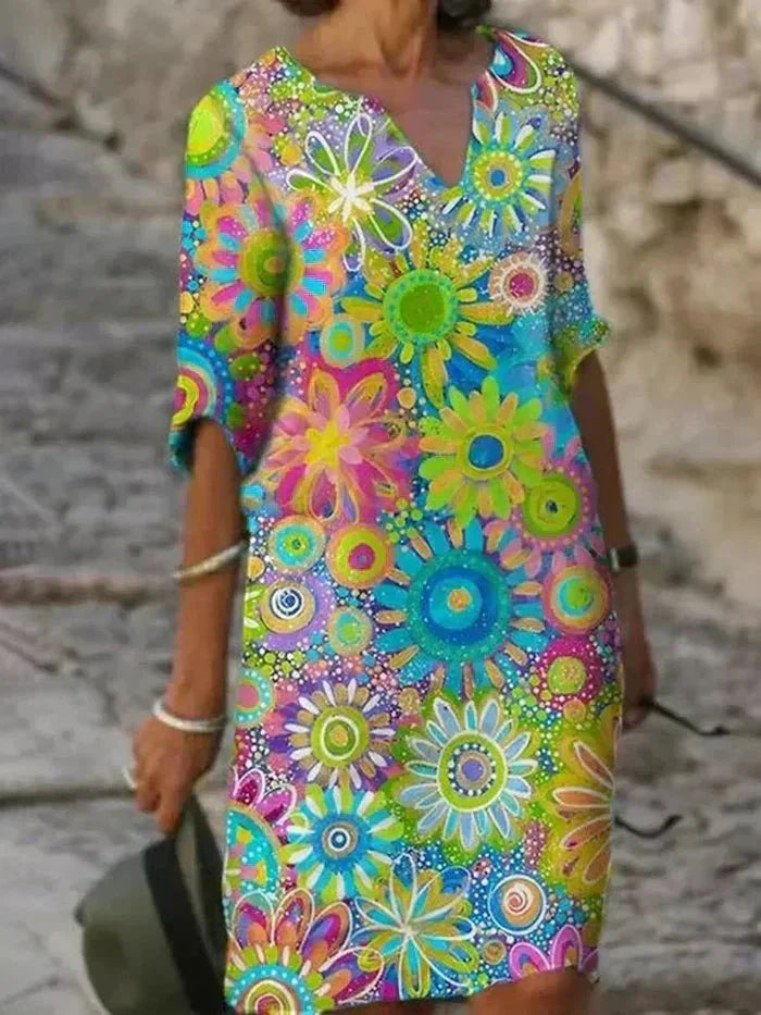 Ana | Vibrante Vestido Midi Floral