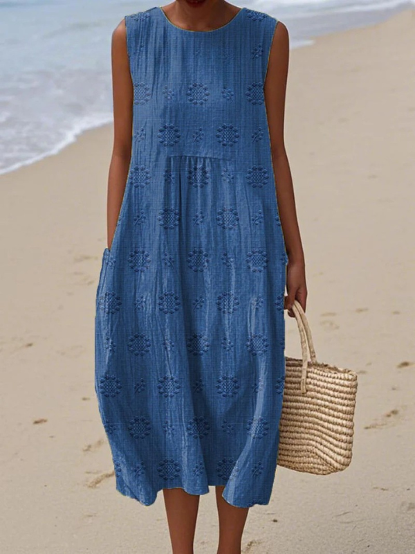 Iva | Vestido Estampado de Verano Sin Mangas