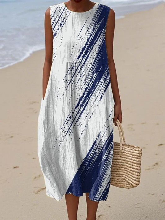 Elena | Vestido Estampado de Verano Sin Mangas