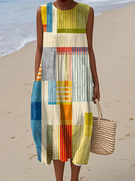 Eva | Vestido Midi Geométrico