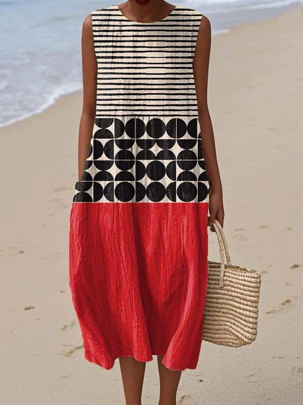 Layla | Vestido Estampado de Verano Sin Mangas