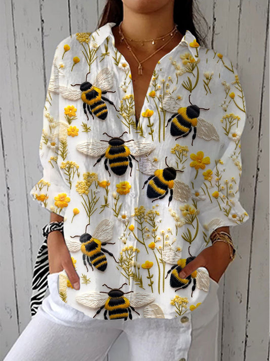 Susana | Camisa Estampada Floral con Jardín