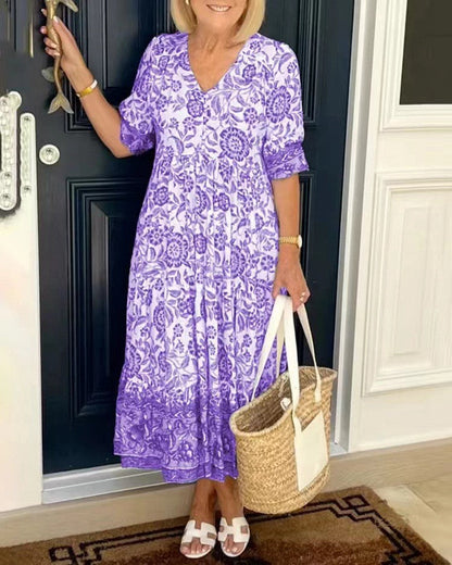 Cándida | Escote V Floral con Gracia