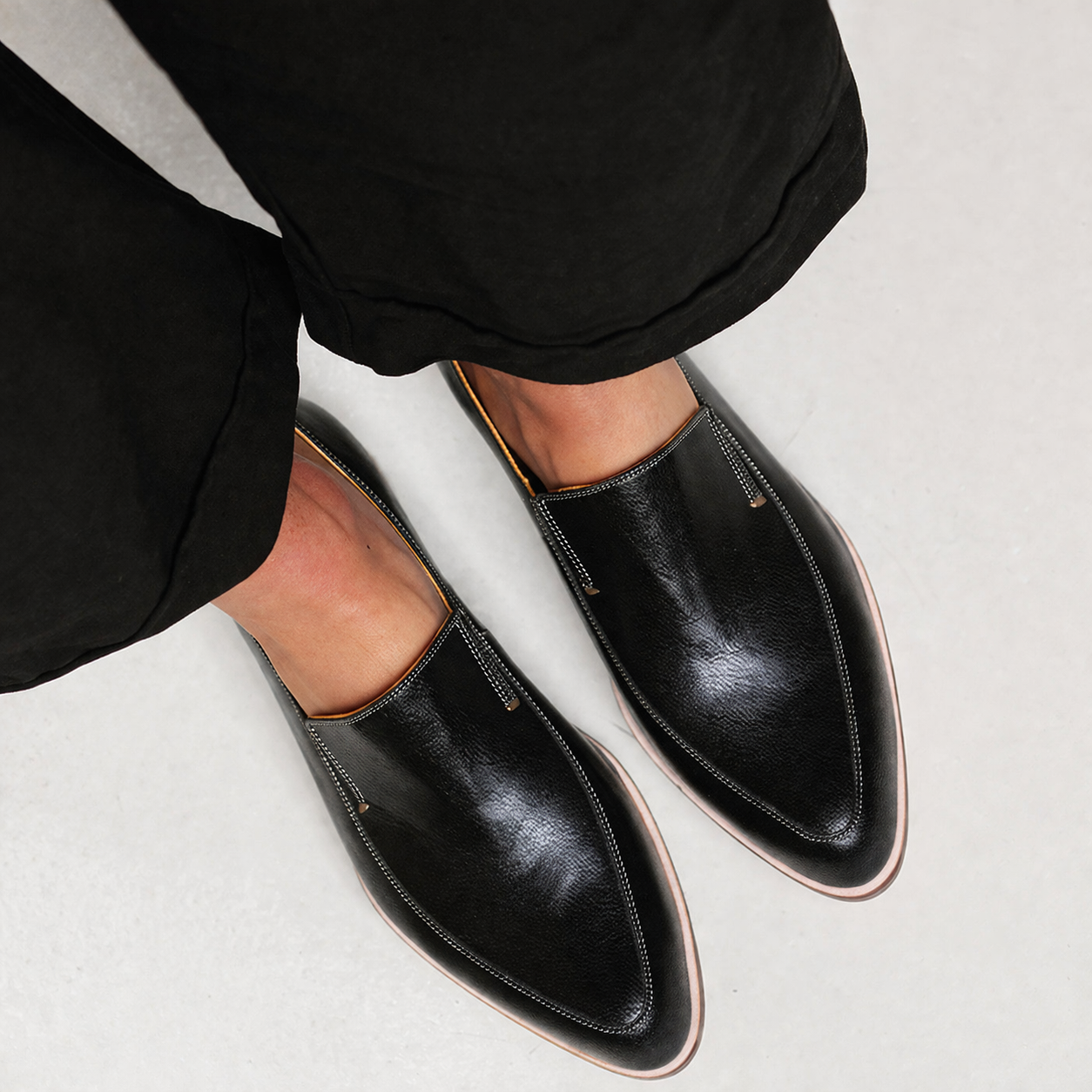 Sofía | Mocasín patchwork negro