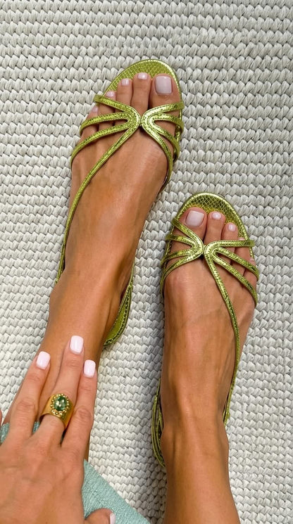 Ginevra | Sandalias Doradas Elegantes de Verano