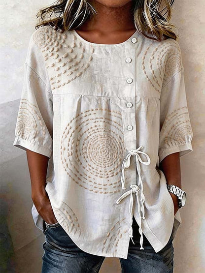 Emelina | Blusa de lino suave con bordado