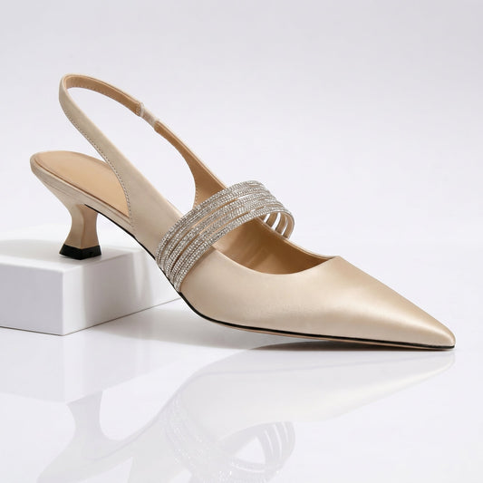 Ariel | Tacones Kitten con Cristales