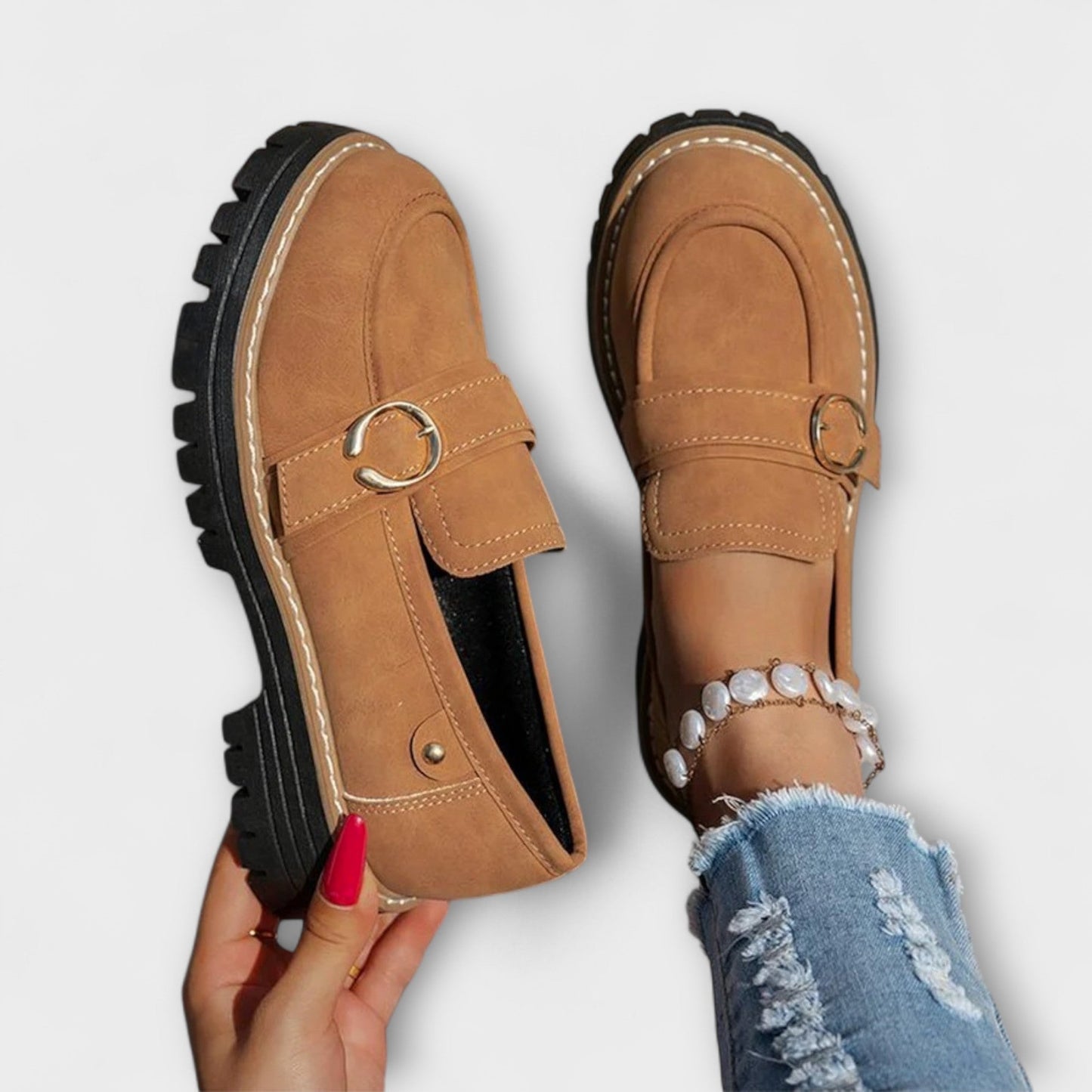 Laura | Mocasines casual de punta redonda