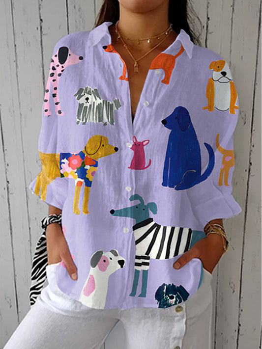 Gilda | Camisa Estampada con Perros