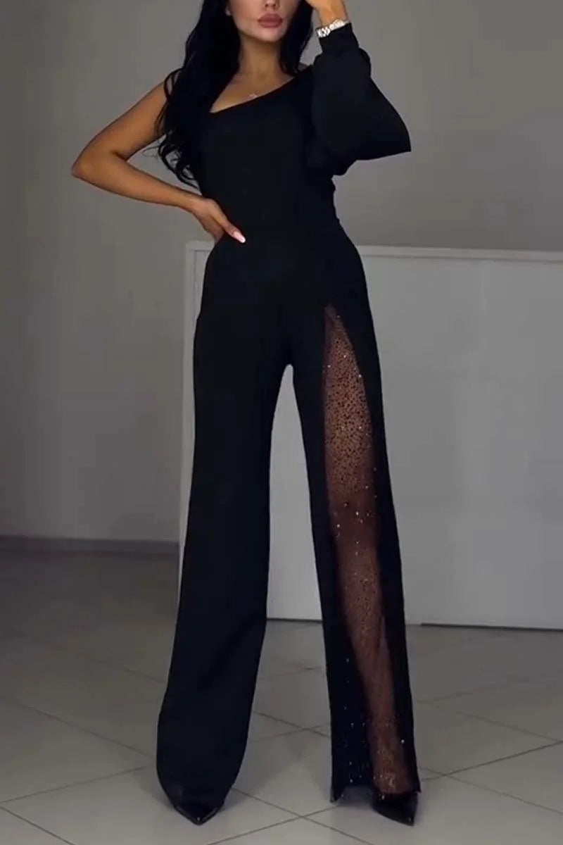 SELENA | Elegante mono asimétrico con abertura alta