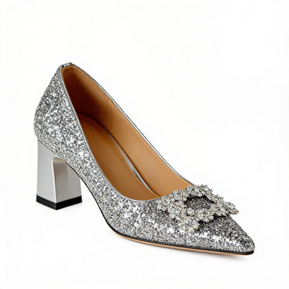 Magdalena | Zapatos de salón ortopédicos con brocado