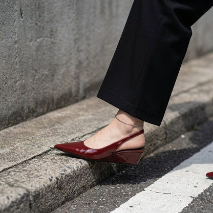 Elena | Tacones Wedge Slingback Elegantes