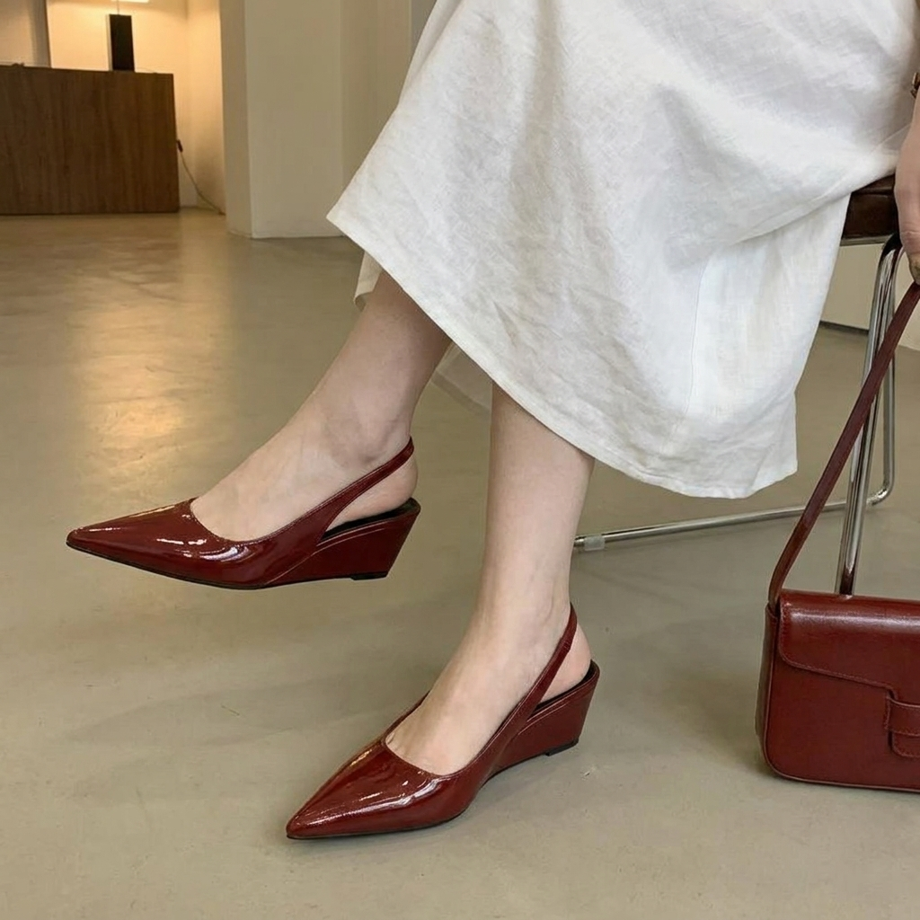 Elena | Tacones Wedge Slingback Elegantes
