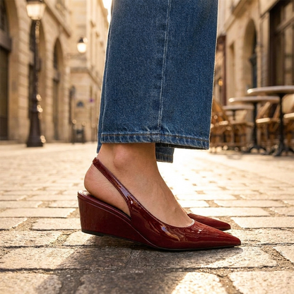 Elena | Tacones Wedge Slingback Elegantes
