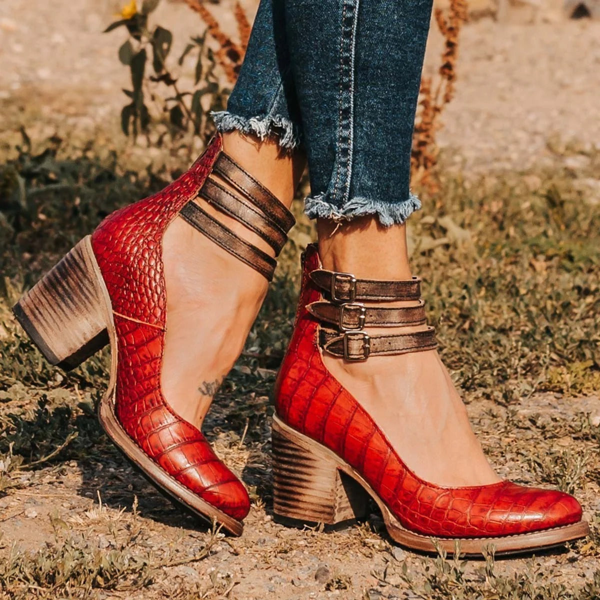 Dorotea | Tacones Bloque con Hebilla