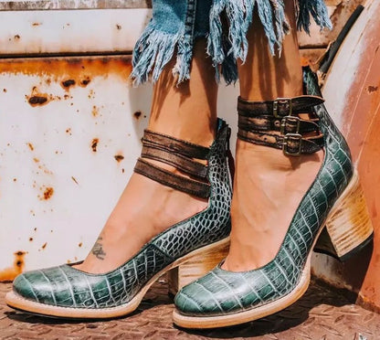 Dorotea | Tacones Bloque con Hebilla