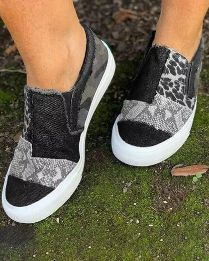 Quinny | Zapatos de lona casual con estampado de leopardo