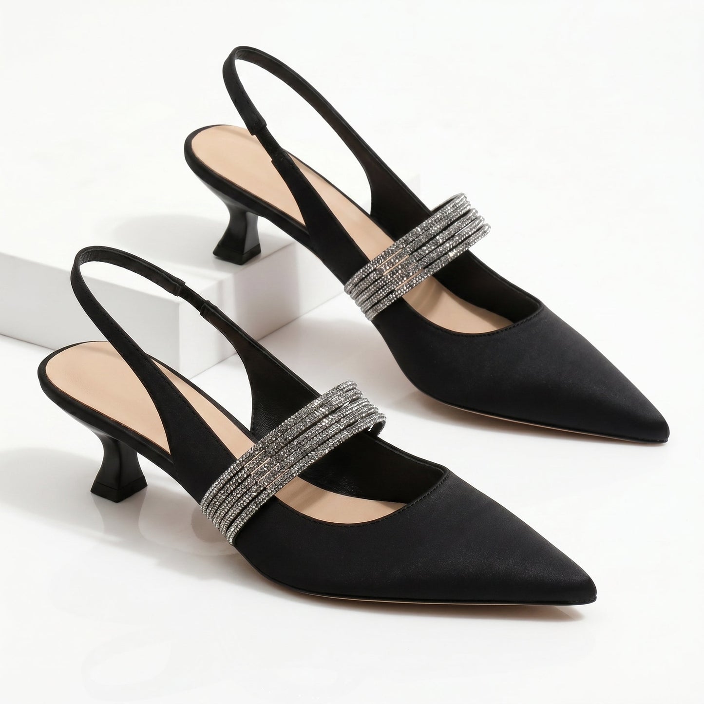 Ariel | Tacones Kitten con Cristales